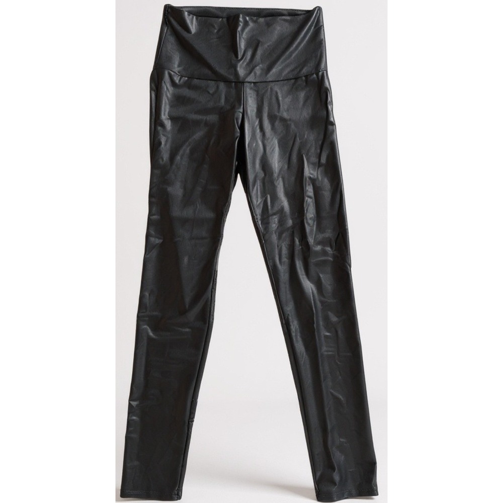 Cherish Womens Black Faux Leather Stretch Pants‎ Size Medium 31L- NWT